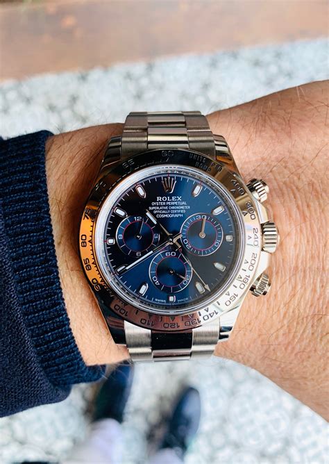 rolex daytona white gold blue dial price|Rolex daytona blue dial price.